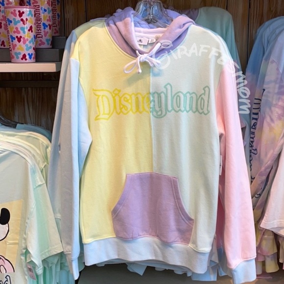 DLR -Disneyland Resort Retro Stack Logo Yellow Hoodie Pullover (Adult) |  forum.iktva.sa